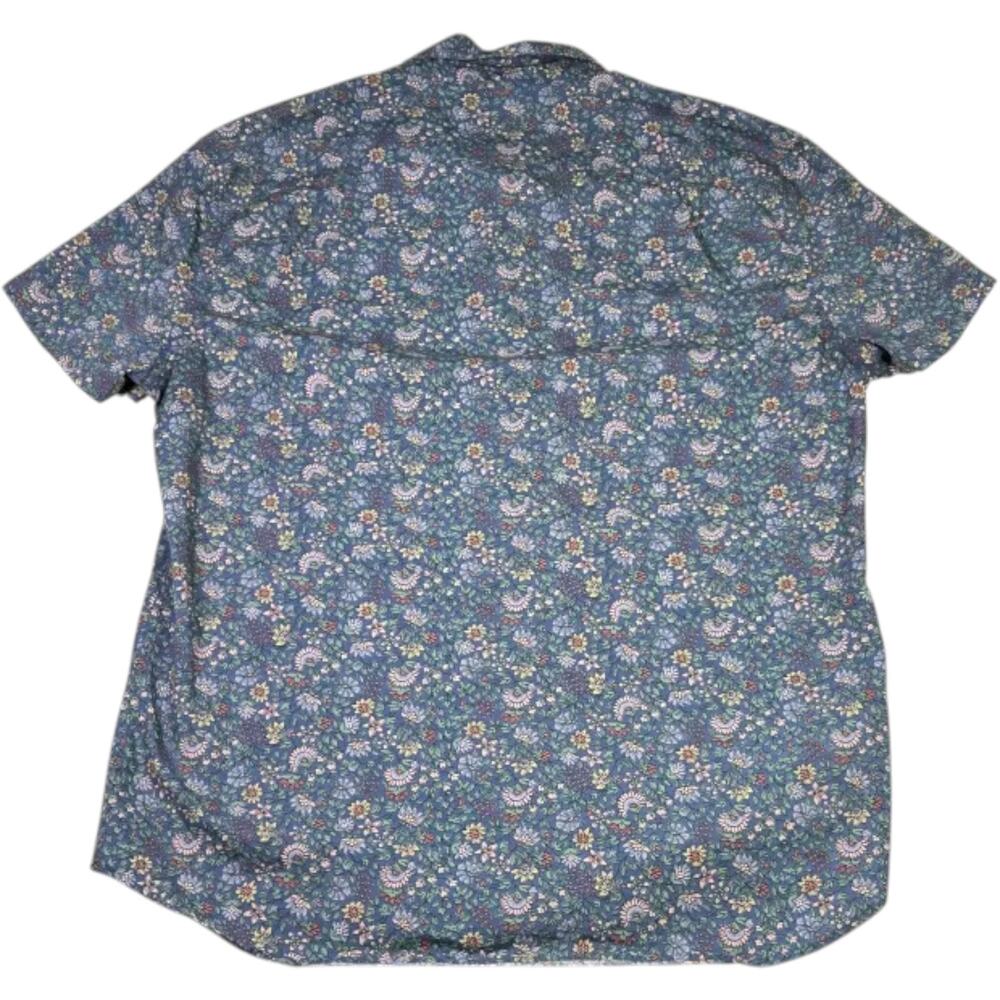 J.Crew Floral Button Down Shirt Mens Large Blue Liberty Style Cotton Stretch - Picture 2 of 7